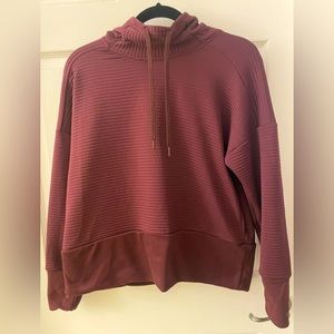 Nike Dri Fit Ribbed Training Pullover Hoodie | Maroon